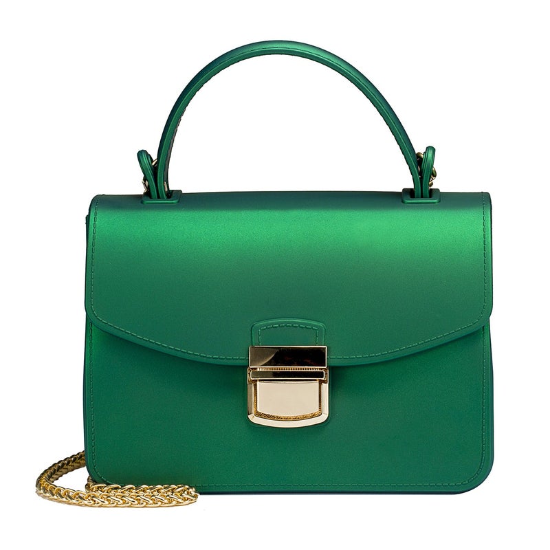 Chrysansmile Green Clutch Purses for Women Jelly Small Crossbody Bags Formal Evening Bags Top Handle Purses for Women Mini Tote Bag - Image 1
